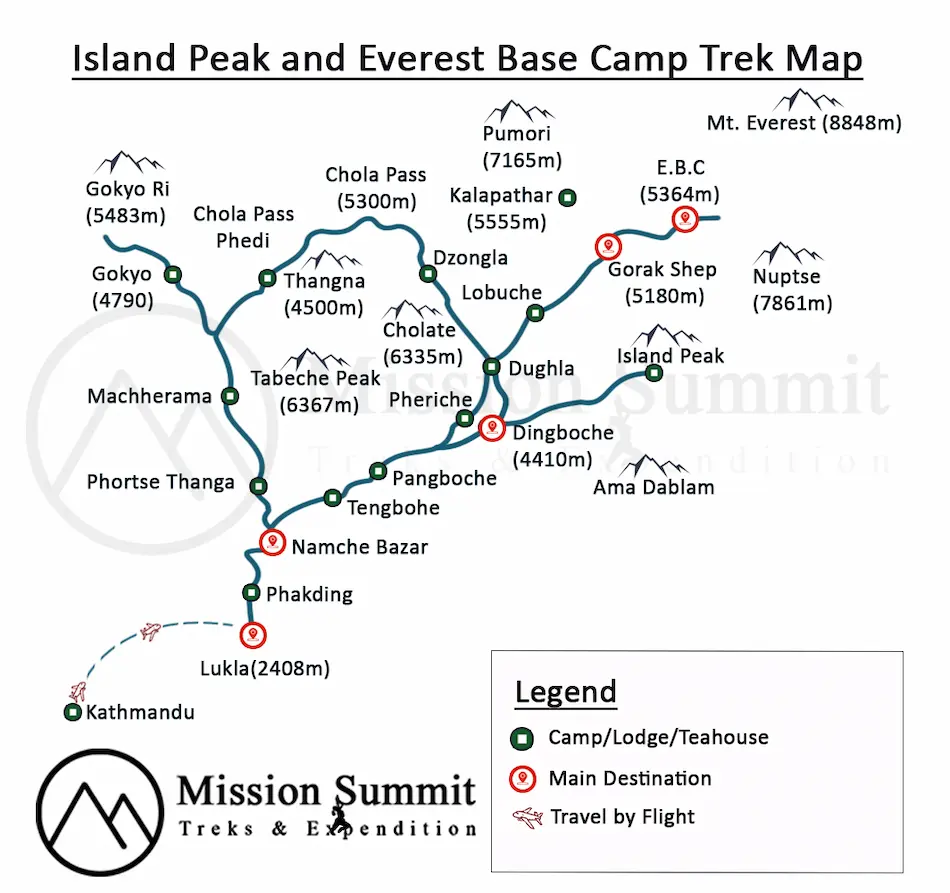Island Peak climbing Map