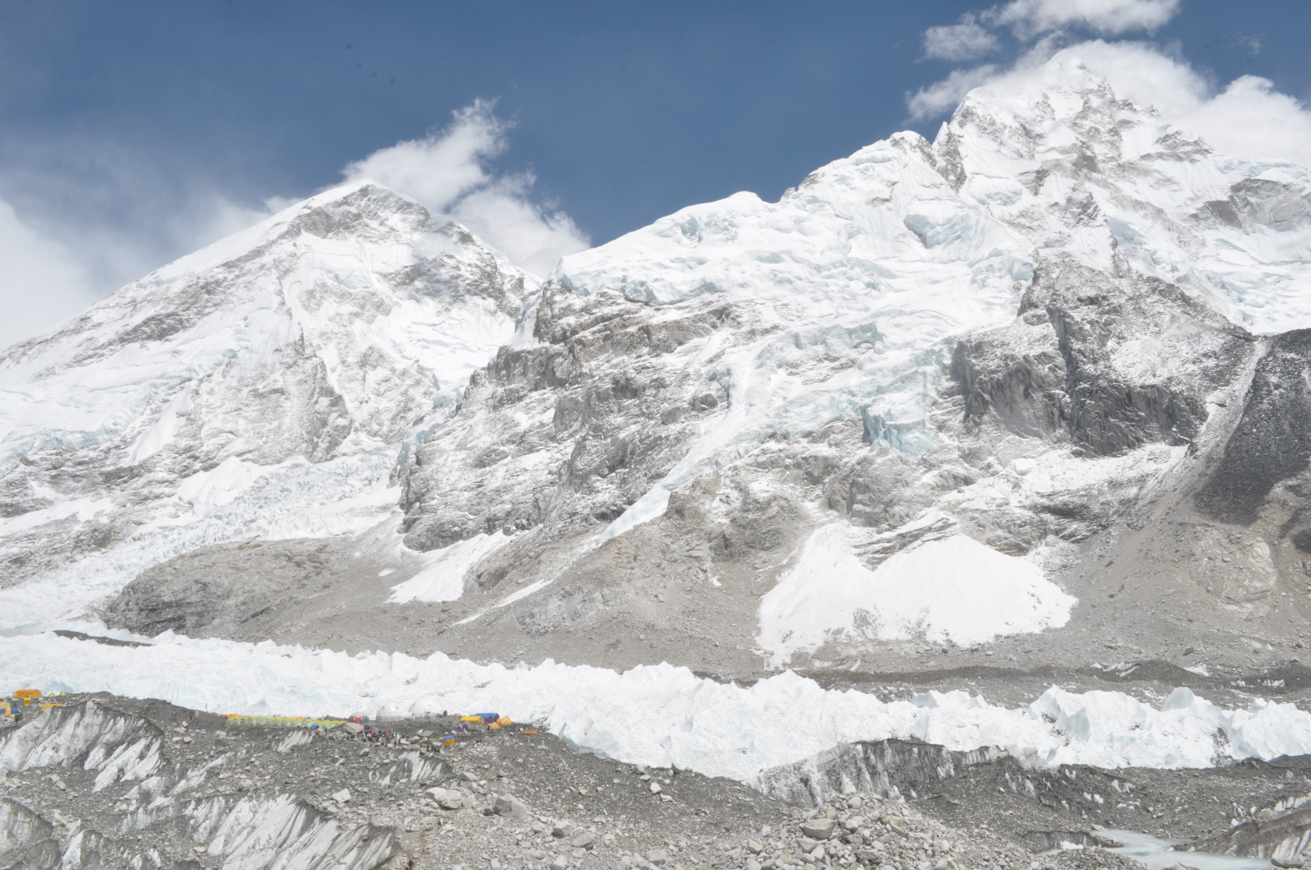 Everest base camp at 5364m above sea level